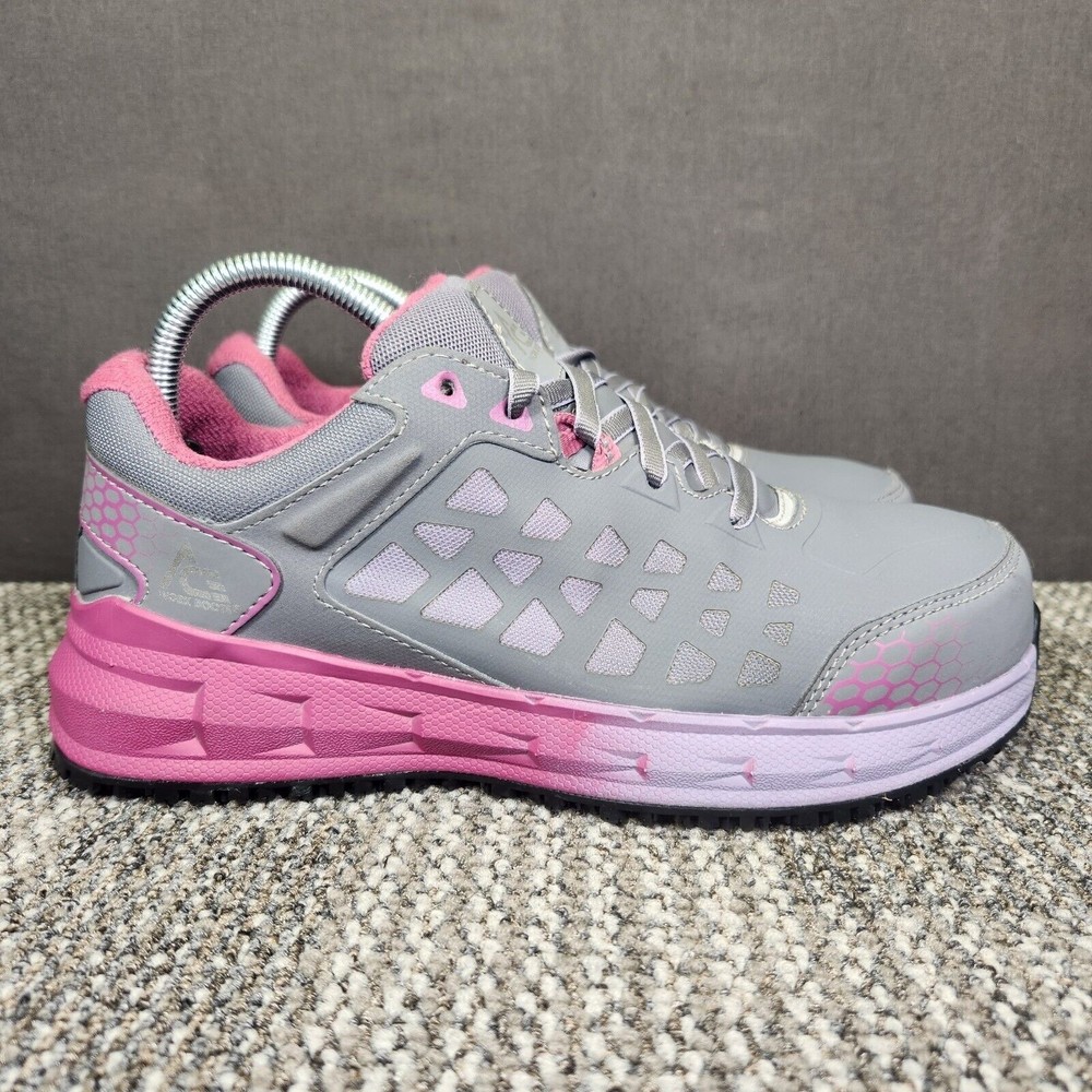 Ace Work Aster Womens Size 8.5 Gray Pink Steel Toe Slip Resistant Sneakers Shoes